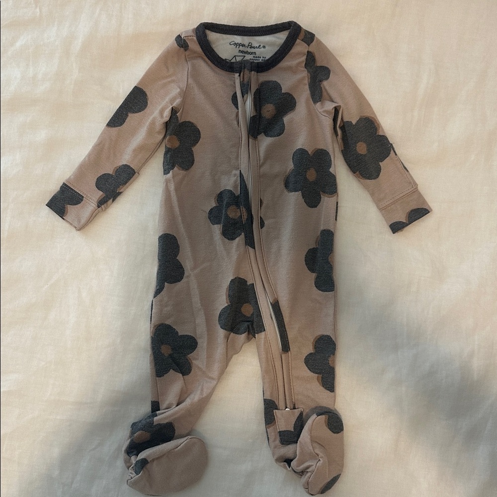 Copper Pearl Floral Kids Footie